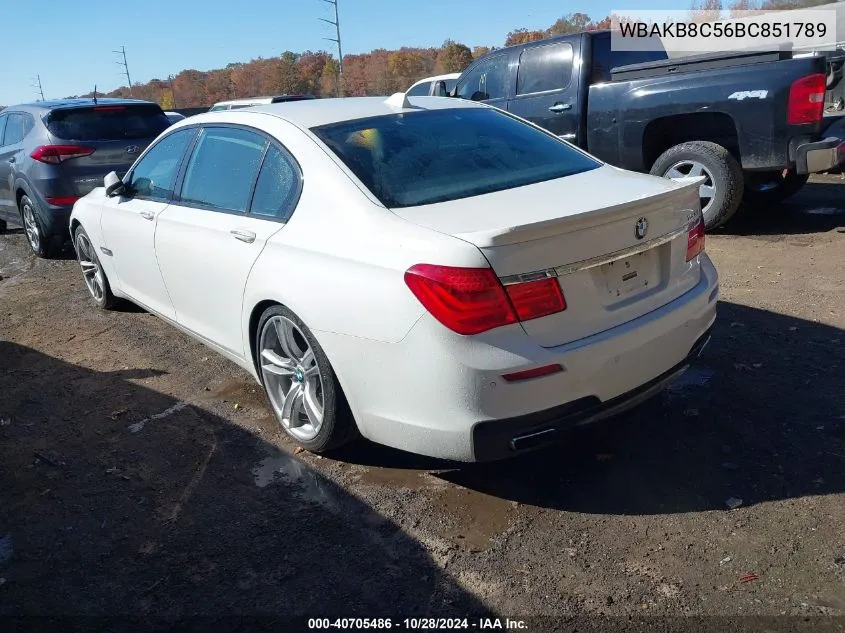 2011 BMW 750Li VIN: WBAKB8C56BC851789 Lot: 40705486