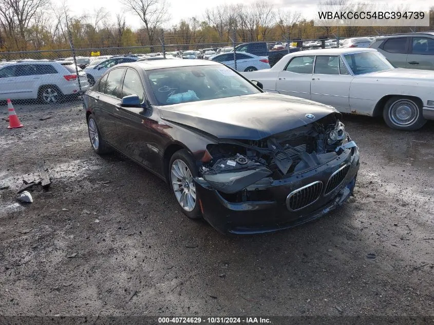 2011 BMW 750I xDrive VIN: WBAKC6C54BC394739 Lot: 40724629