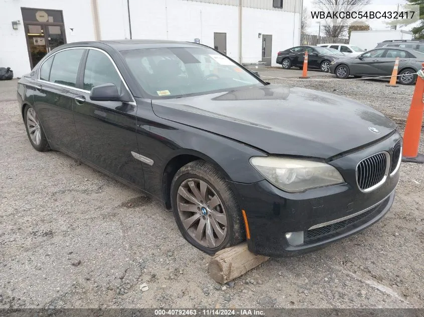 2011 BMW 750Li xDrive VIN: WBAKC8C54BC432417 Lot: 40792463