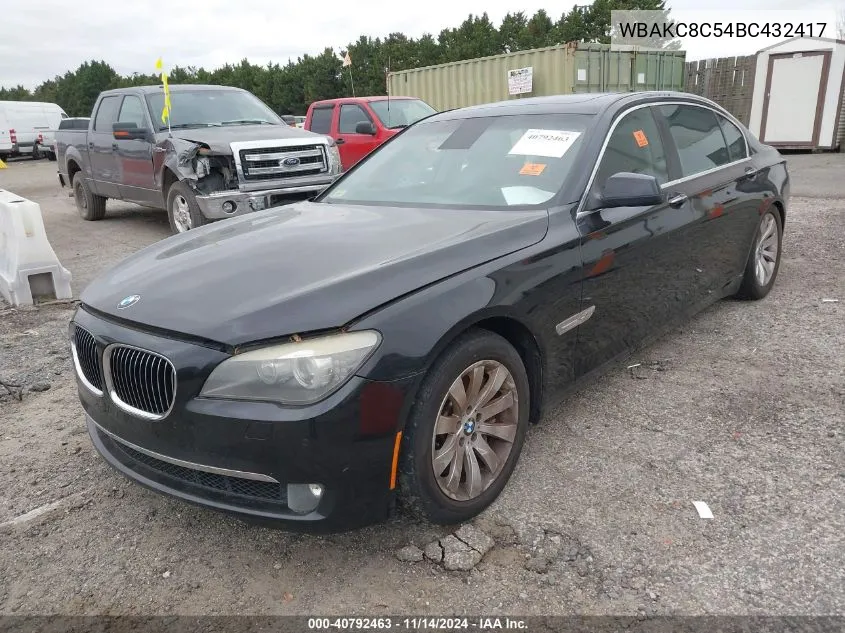 2011 BMW 750Li xDrive VIN: WBAKC8C54BC432417 Lot: 40792463