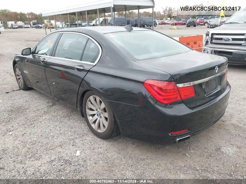 2011 BMW 750Li xDrive VIN: WBAKC8C54BC432417 Lot: 40792463