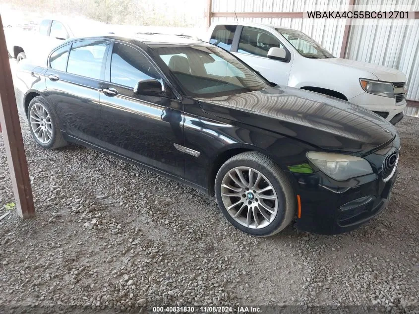 2011 BMW 740I VIN: WBAKA4C55BC612701 Lot: 40831830