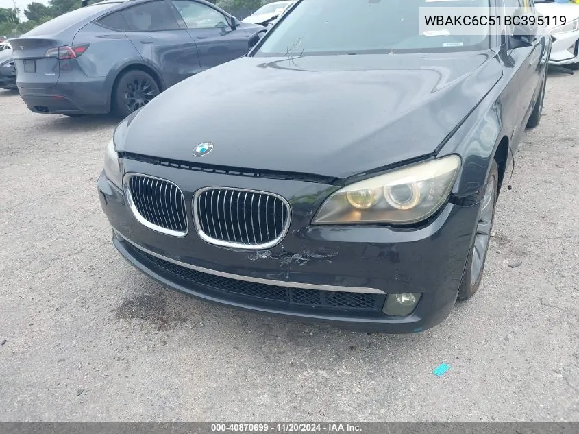 2011 BMW 750I xDrive VIN: WBAKC6C51BC395119 Lot: 40870699