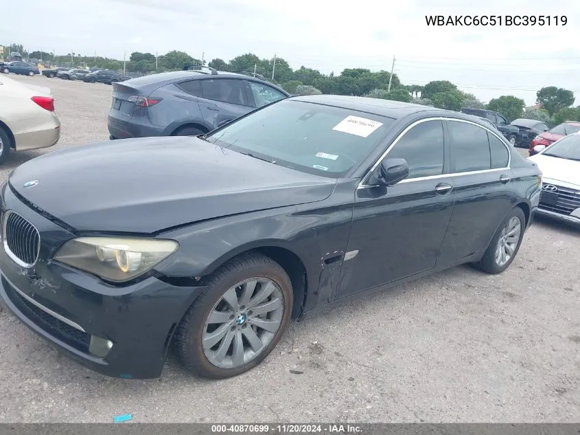 2011 BMW 750I xDrive VIN: WBAKC6C51BC395119 Lot: 40870699