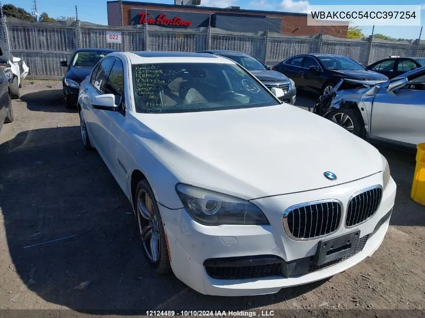 2012 BMW 7 Series VIN: WBAKC6C54CC397254 Lot: 12124489