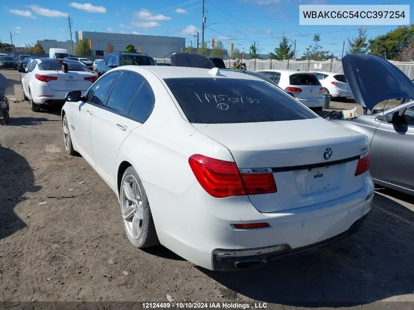 2012 BMW 7 Series VIN: WBAKC6C54CC397254 Lot: 12124489