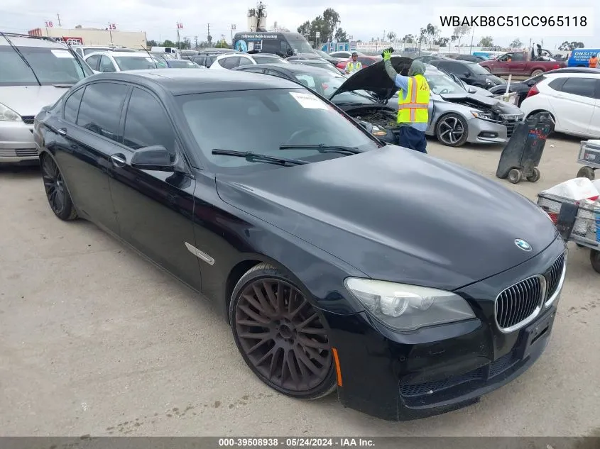 2012 BMW 750Li VIN: WBAKB8C51CC965118 Lot: 39508938