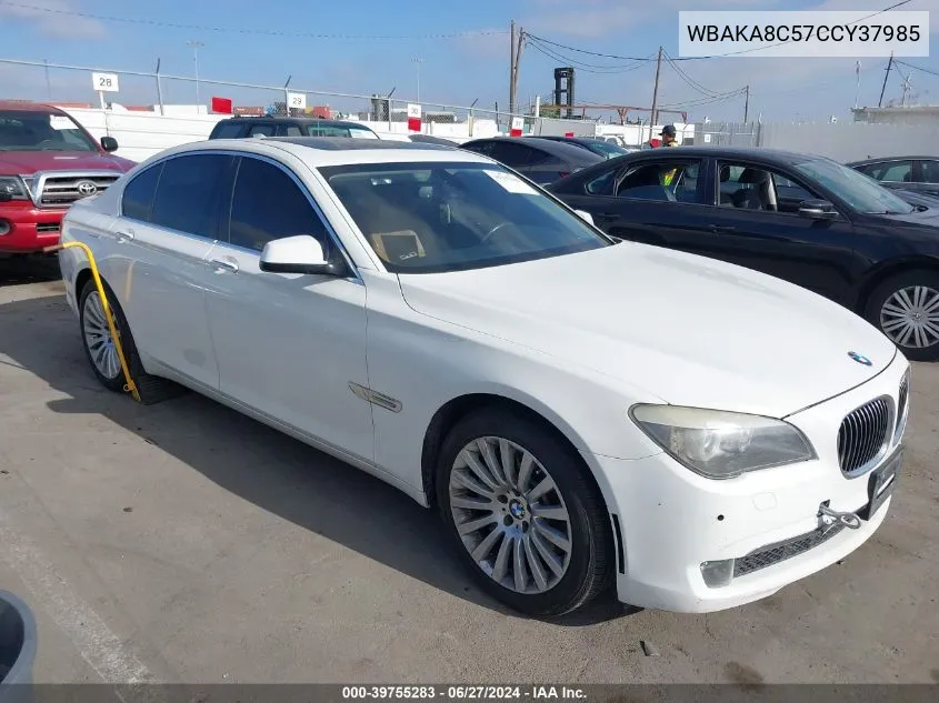 2012 BMW 750I VIN: WBAKA8C57CCY37985 Lot: 39755283