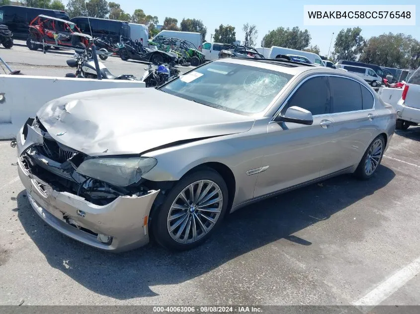 2012 BMW 740Li VIN: WBAKB4C58CC576548 Lot: 40063006