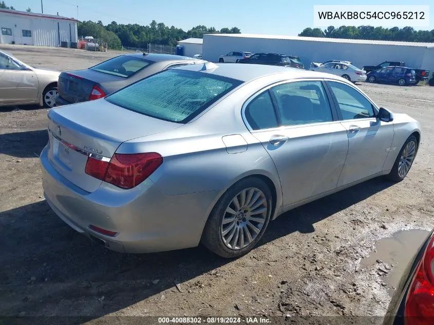 2012 BMW 750Li VIN: WBAKB8C54CC965212 Lot: 40088302