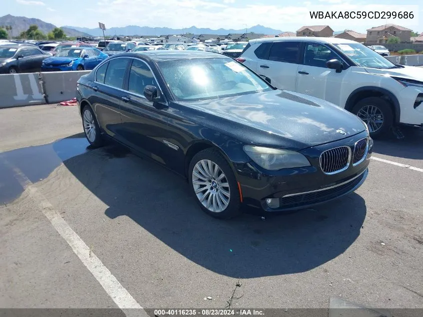 2012 BMW 750I VIN: WBAKA8C59CD299686 Lot: 40116235