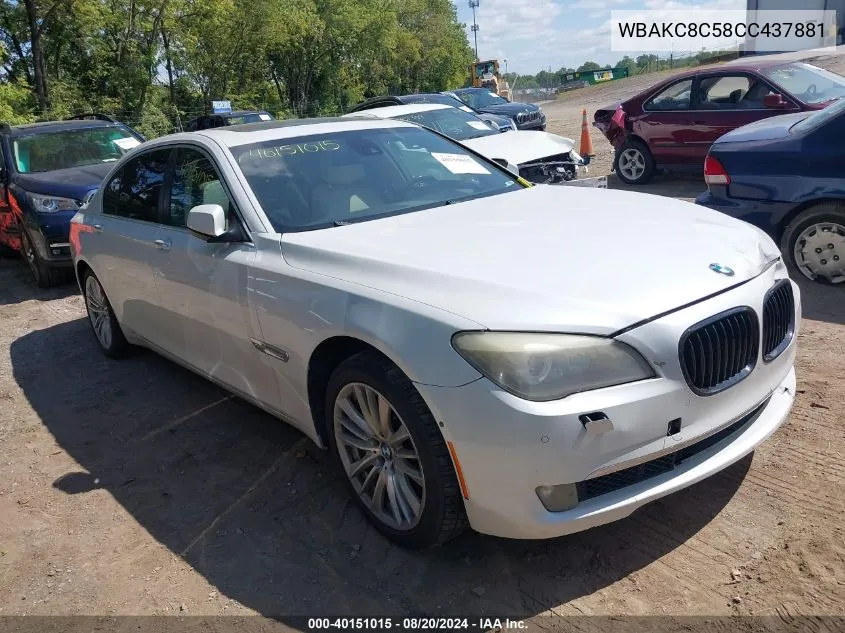 2012 BMW 750 Lxi VIN: WBAKC8C58CC437881 Lot: 40151015