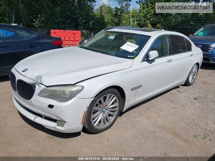 2012 BMW 750 Lxi VIN: WBAKC8C58CC437881 Lot: 40151015