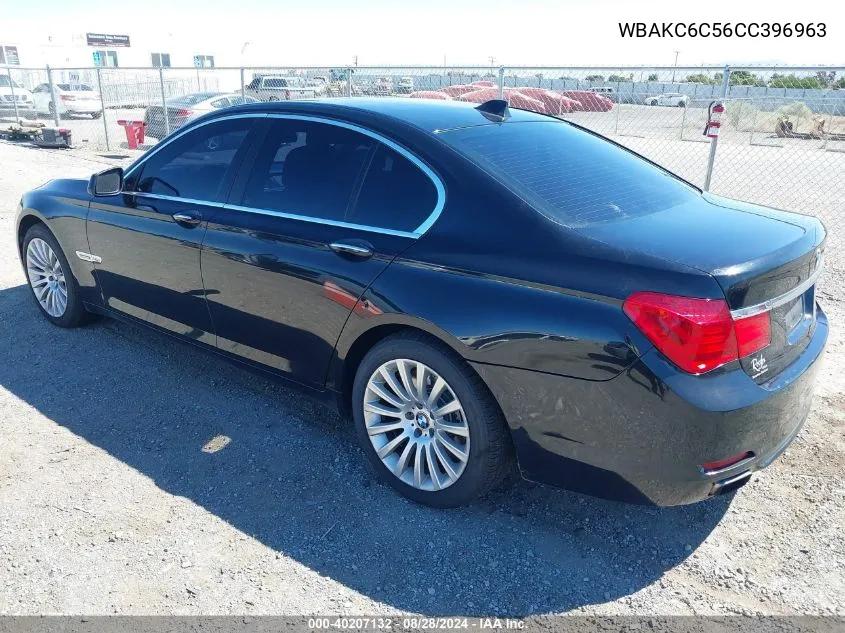 2012 BMW 750I xDrive VIN: WBAKC6C56CC396963 Lot: 40207132