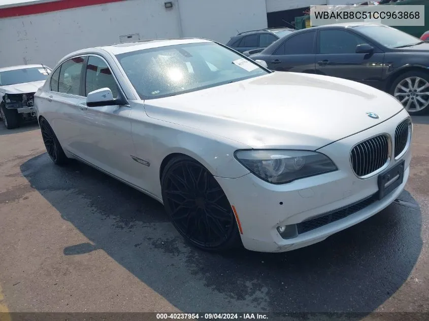 2012 BMW 750Li VIN: WBAKB8C51CC963868 Lot: 40237954