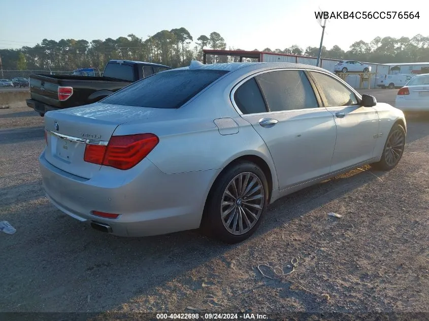 2012 BMW 740Li VIN: WBAKB4C56CC576564 Lot: 40422698