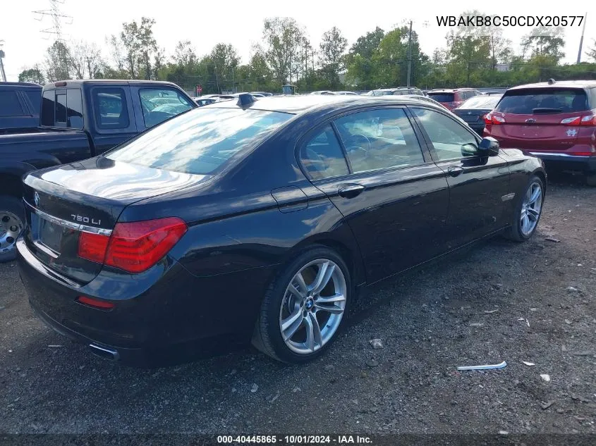 2012 BMW 750Li VIN: WBAKB8C50CDX20577 Lot: 40445865