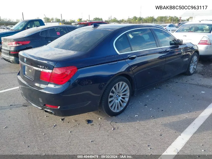 2012 BMW 750Li VIN: WBAKB8C50CC963117 Lot: 40449479