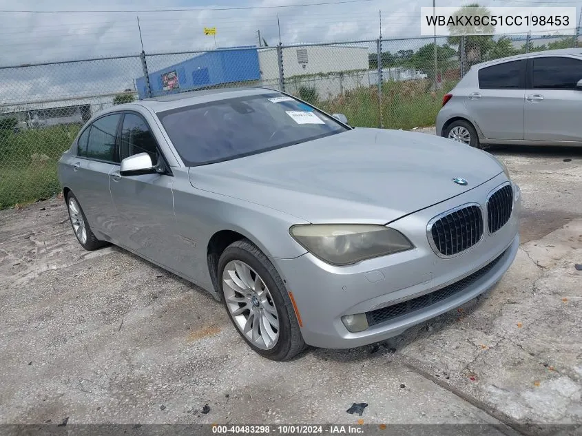 2012 BMW Activehybrid 750Li VIN: WBAKX8C51CC198453 Lot: 40483298