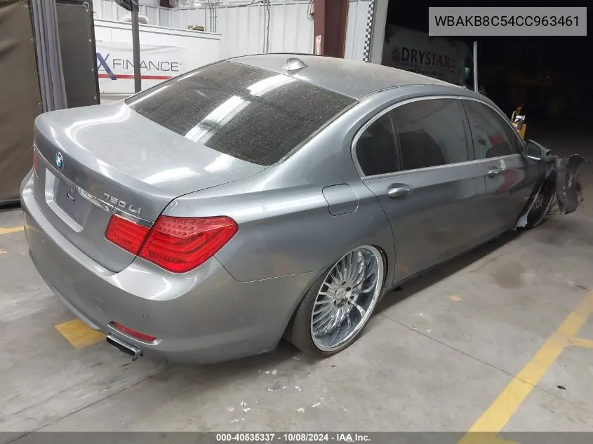 2012 BMW 750Li VIN: WBAKB8C54CC963461 Lot: 40535337