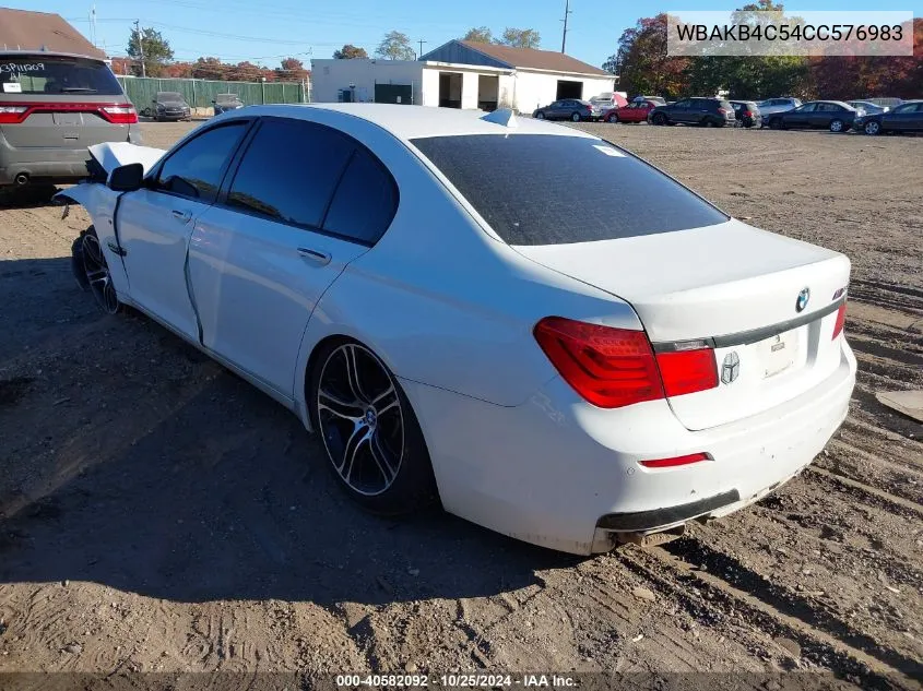 2012 BMW 740Li VIN: WBAKB4C54CC576983 Lot: 40582092