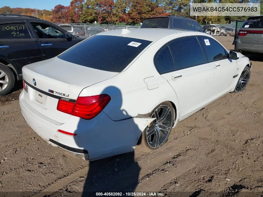 2012 BMW 740Li VIN: WBAKB4C54CC576983 Lot: 40582092