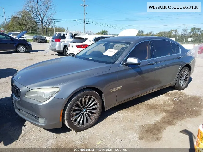 2012 BMW 750Li VIN: WBAKB8C50CC963408 Lot: 40604513