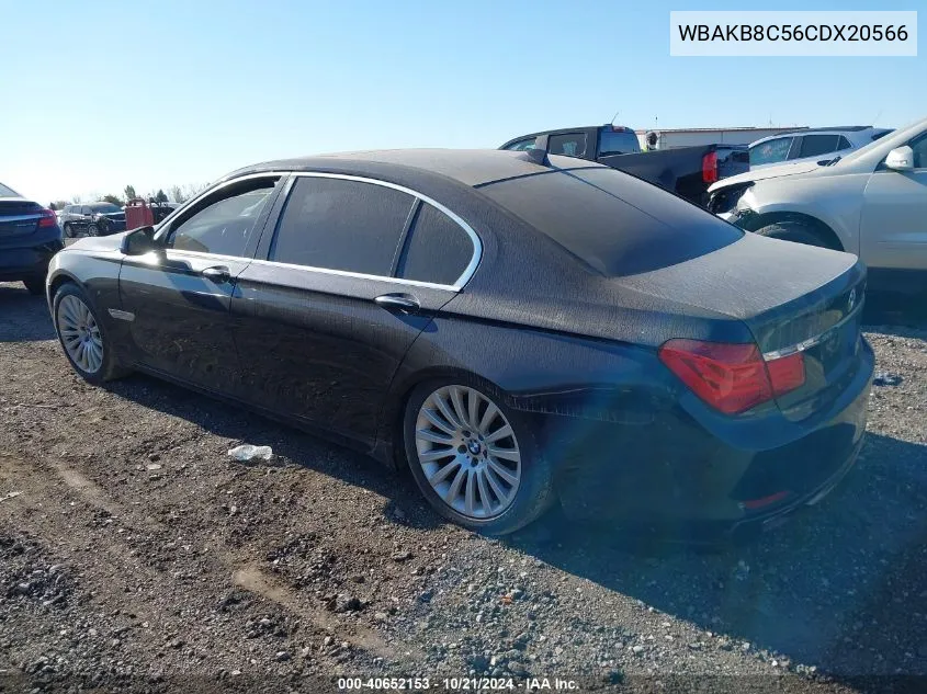 2012 BMW 750 Li VIN: WBAKB8C56CDX20566 Lot: 40652153