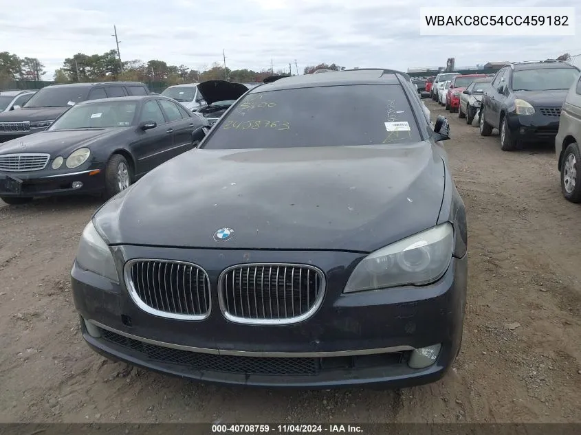 2012 BMW 750Li xDrive VIN: WBAKC8C54CC459182 Lot: 40708759