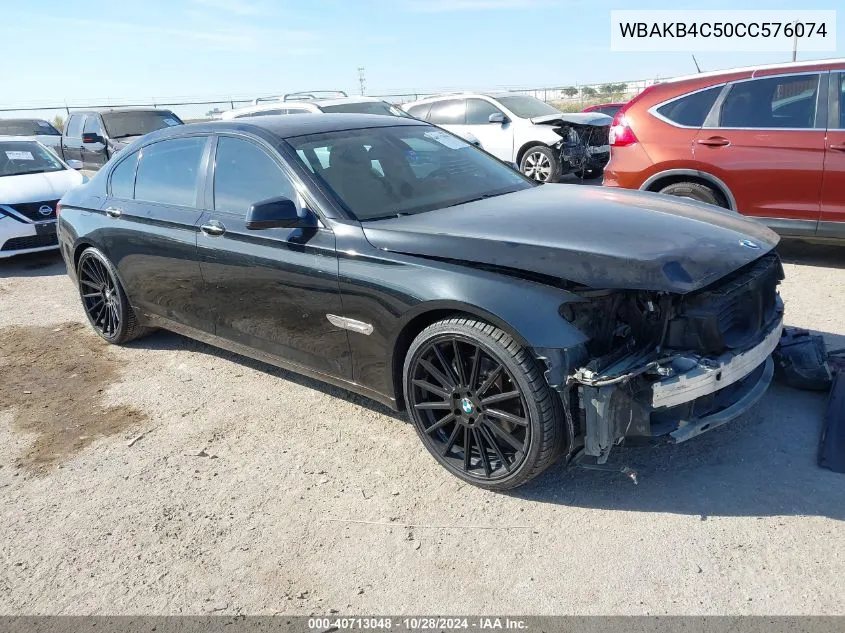 2012 BMW 740Li VIN: WBAKB4C50CC576074 Lot: 40713048