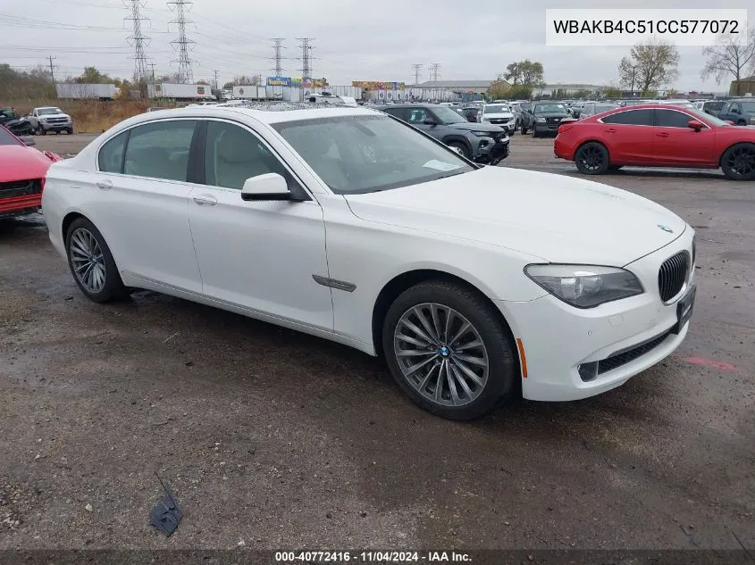 2012 BMW 7 Series 740Li VIN: WBAKB4C51CC577072 Lot: 40772416