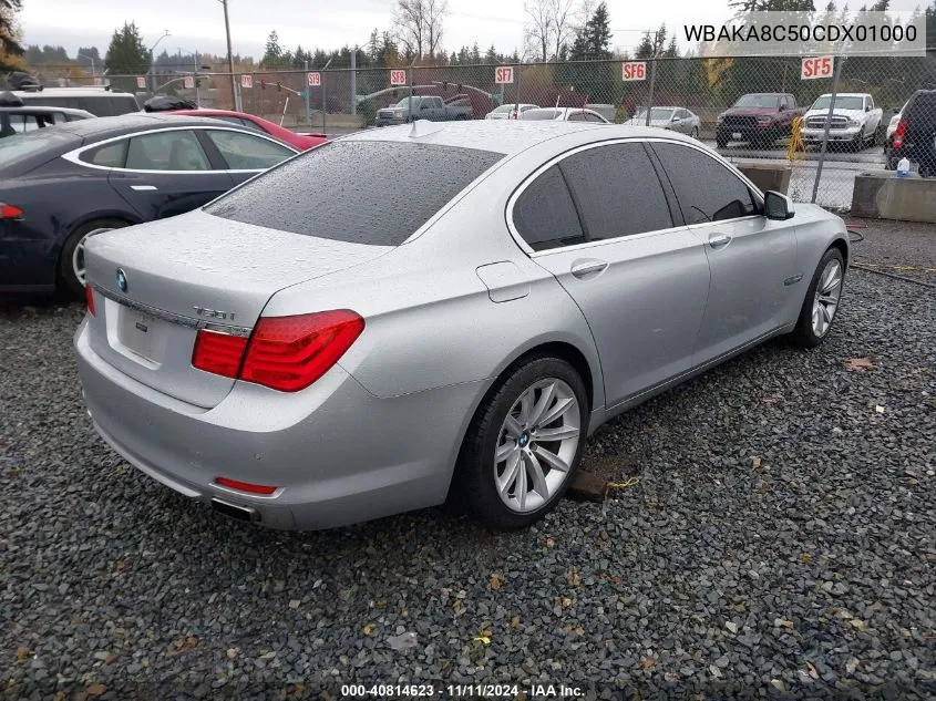 2012 BMW 750I VIN: WBAKA8C50CDX01000 Lot: 40814623