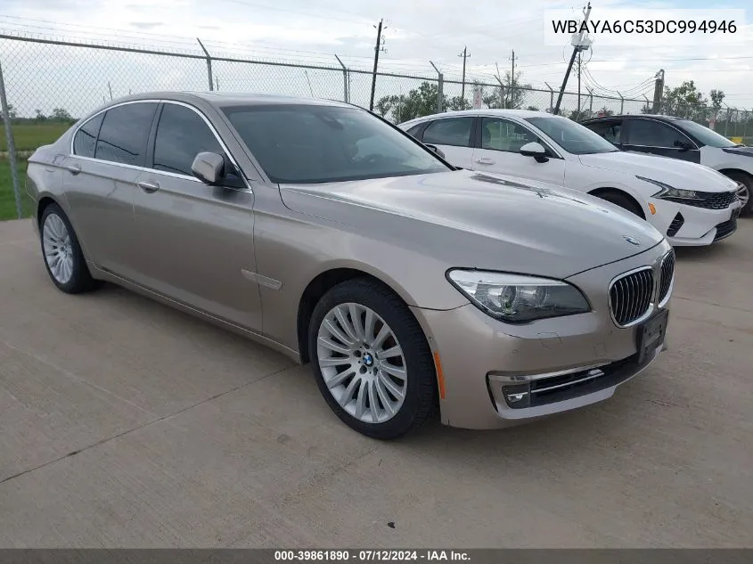 2013 BMW 740I VIN: WBAYA6C53DC994946 Lot: 39861890