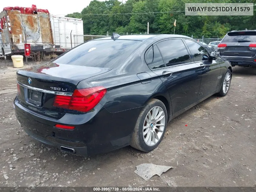 2013 BMW 750Li xDrive VIN: WBAYF8C51DD141579 Lot: 39957739