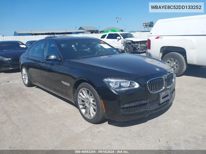 2013 BMW 750Li VIN: WBAYE8C52DD133252 Lot: 40052204