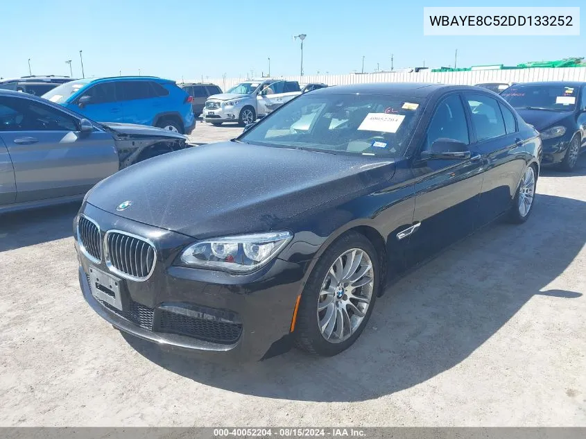 2013 BMW 750Li VIN: WBAYE8C52DD133252 Lot: 40052204