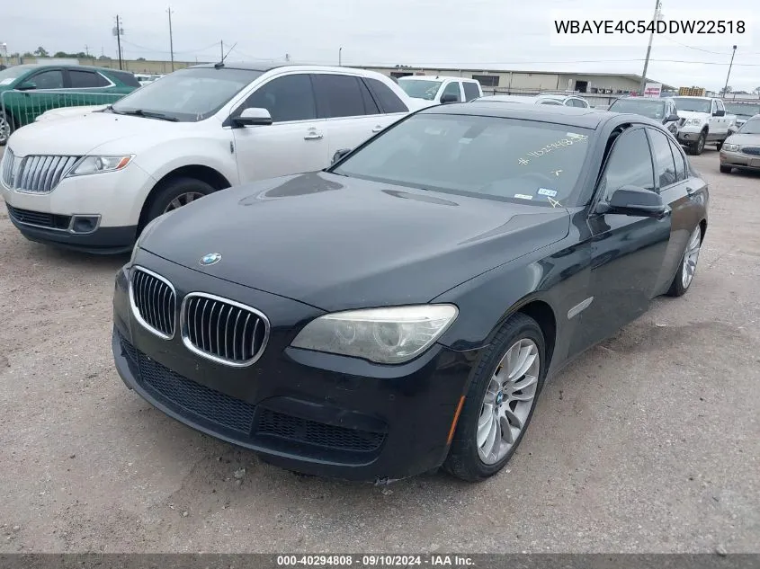 2013 BMW 740Li VIN: WBAYE4C54DDW22518 Lot: 40294808