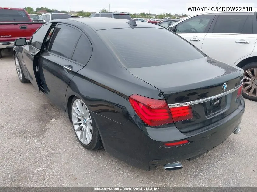 2013 BMW 740Li VIN: WBAYE4C54DDW22518 Lot: 40294808