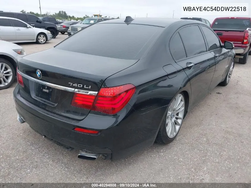 2013 BMW 740Li VIN: WBAYE4C54DDW22518 Lot: 40294808