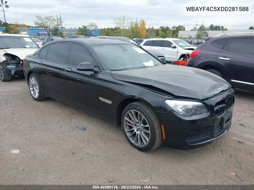 2013 BMW 740Li Lxi VIN: WBAYF4C5XDD281588 Lot: 40389116