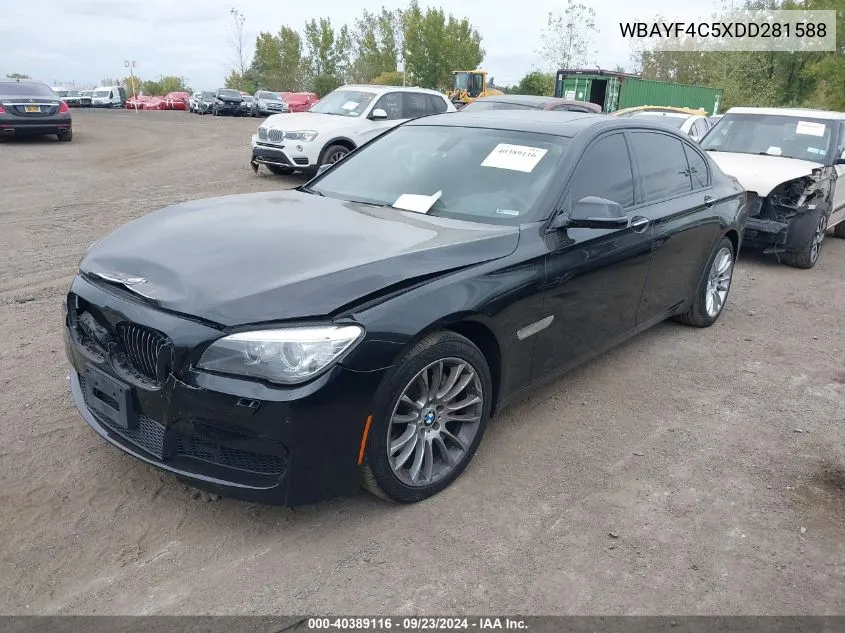 2013 BMW 740Li Lxi VIN: WBAYF4C5XDD281588 Lot: 40389116