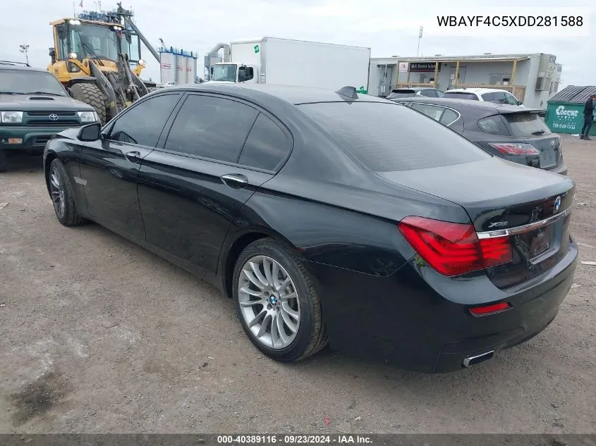 2013 BMW 740Li Lxi VIN: WBAYF4C5XDD281588 Lot: 40389116