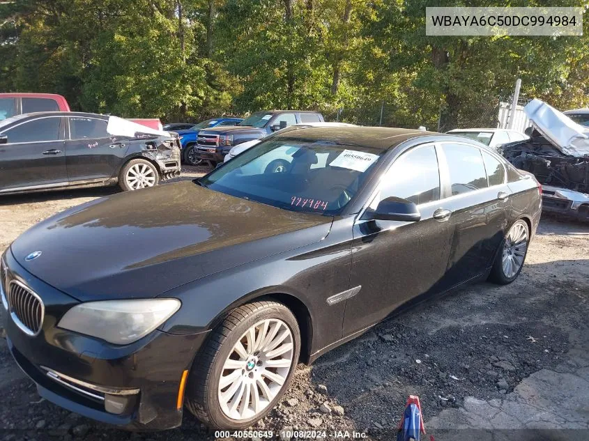 2013 BMW 740I VIN: WBAYA6C50DC994984 Lot: 40550649