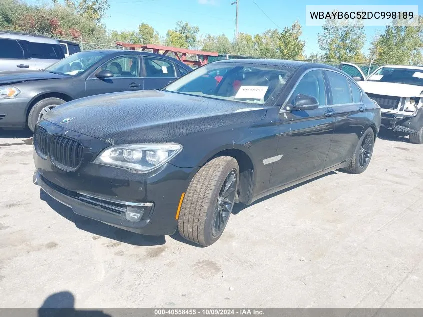 2013 BMW 750I xDrive VIN: WBAYB6C52DC998189 Lot: 40558455