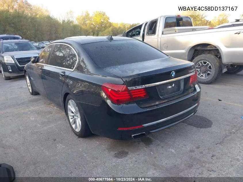 2013 BMW 740Li VIN: WBAYE4C58DD137167 Lot: 40677564