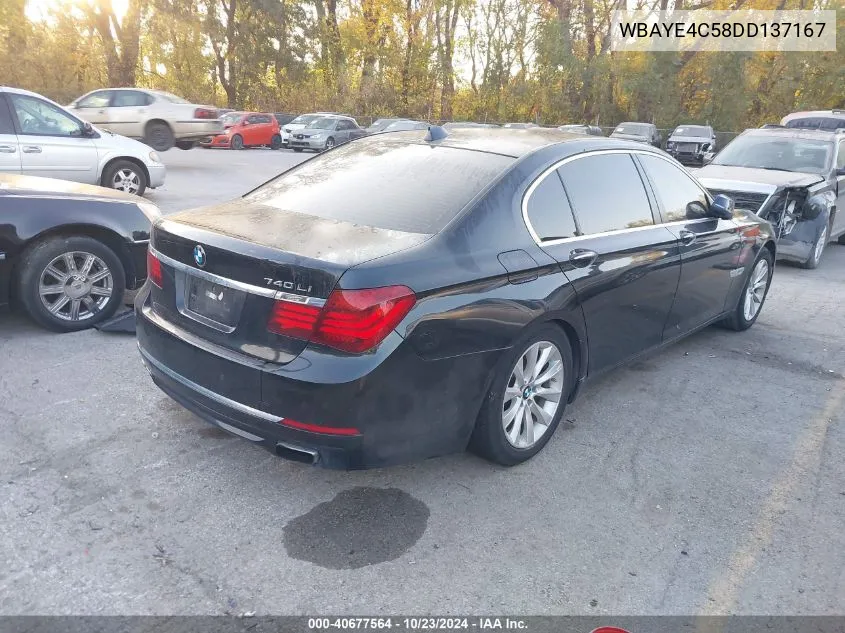 2013 BMW 740Li VIN: WBAYE4C58DD137167 Lot: 40677564