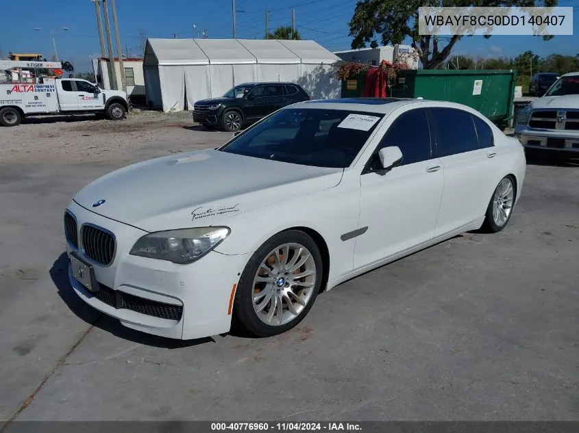 2013 BMW 750Li xDrive VIN: WBAYF8C50DD140407 Lot: 40776960