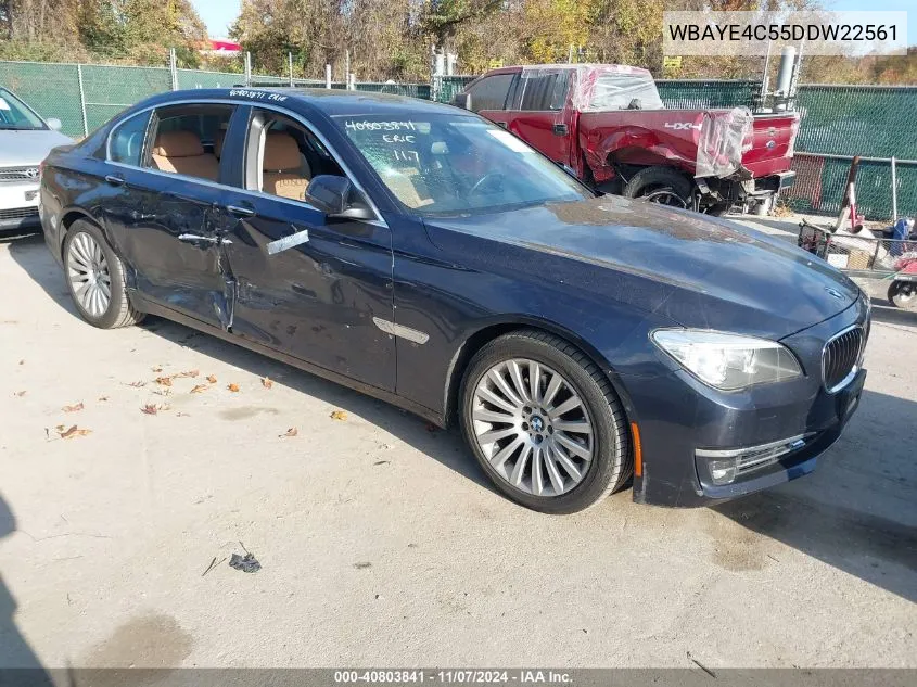 2013 BMW 740Li VIN: WBAYE4C55DDW22561 Lot: 40803841