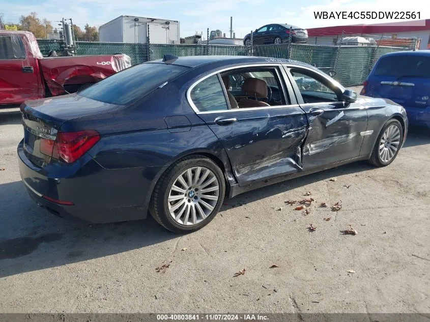 2013 BMW 740Li VIN: WBAYE4C55DDW22561 Lot: 40803841