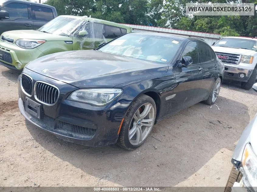 2014 BMW 750I VIN: WBAYA8C5XED825126 Lot: 40088503